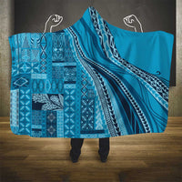 Pasifika Women's Day - Samoa Siapo Malu Tattoo Inspired Hooded Blanket Turquoise LT7 - Polynesian Pride
