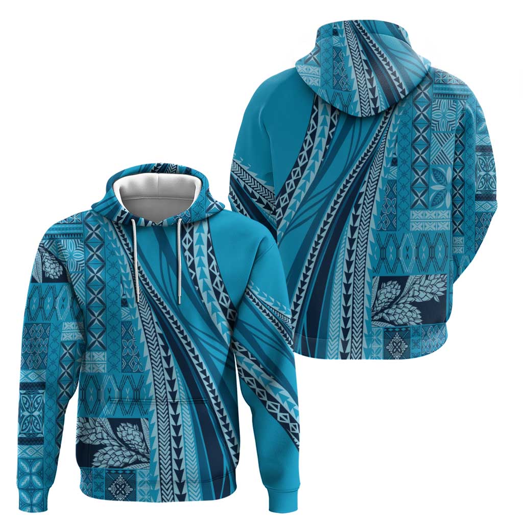 Pasifika Women's Day - Samoa Siapo Malu Tattoo Inspired Hoodie Turquoise LT7 - Polynesian Pride