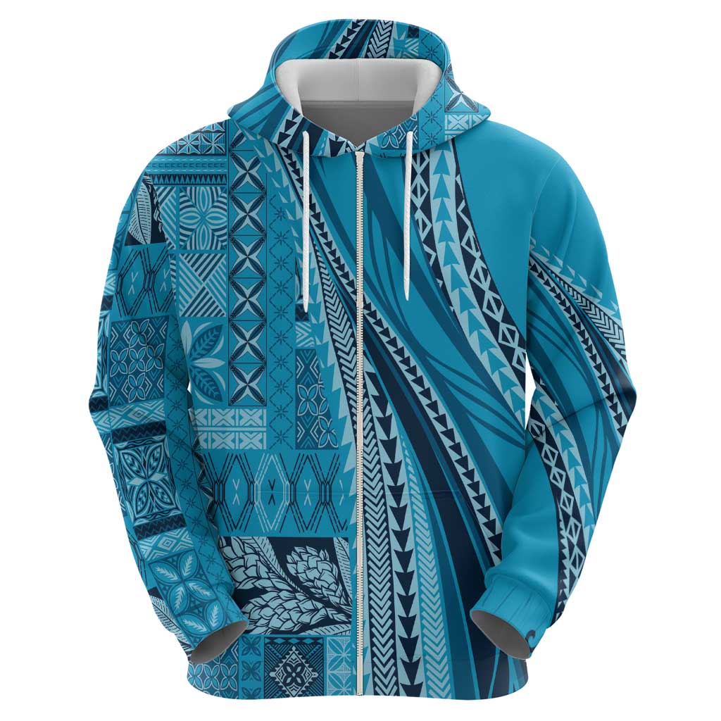 Pasifika Women's Day - Samoa Siapo Malu Tattoo Inspired Hoodie Turquoise LT7 - Polynesian Pride