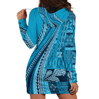 Pasifika Women's Day - Samoa Siapo Malu Tattoo Inspired Hoodie Dress Turquoise LT7 - Polynesian Pride