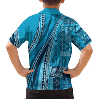 Pasifika Women's Day - Samoa Siapo Malu Tattoo Inspired Kid Hawaiian Shirt Turquoise