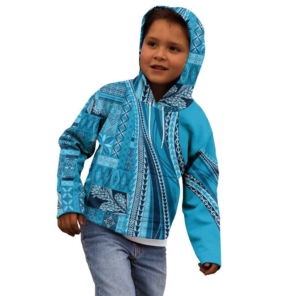 Pasifika Women's Day - Samoa Siapo Malu Tattoo Inspired Kid Hoodie Turquoise LT7 - Polynesian Pride