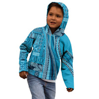 Pasifika Women's Day - Samoa Siapo Malu Tattoo Inspired Kid Hoodie Turquoise LT7 - Polynesian Pride