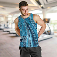 Pasifika Women's Day - Samoa Siapo Malu Tattoo Inspired Men Tank Top Turquoise
