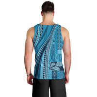 Pasifika Women's Day - Samoa Siapo Malu Tattoo Inspired Men Tank Top Turquoise