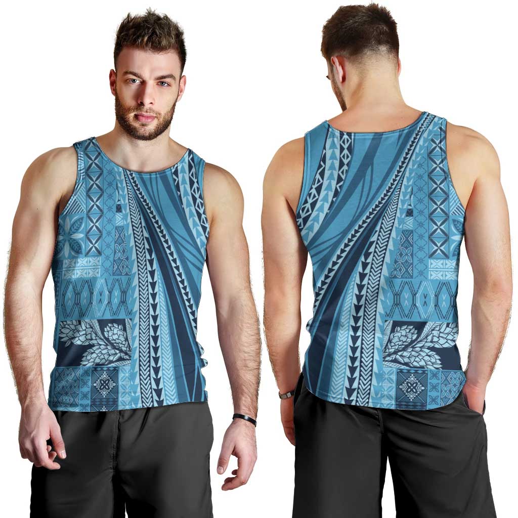 Pasifika Women's Day - Samoa Siapo Malu Tattoo Inspired Men Tank Top Turquoise