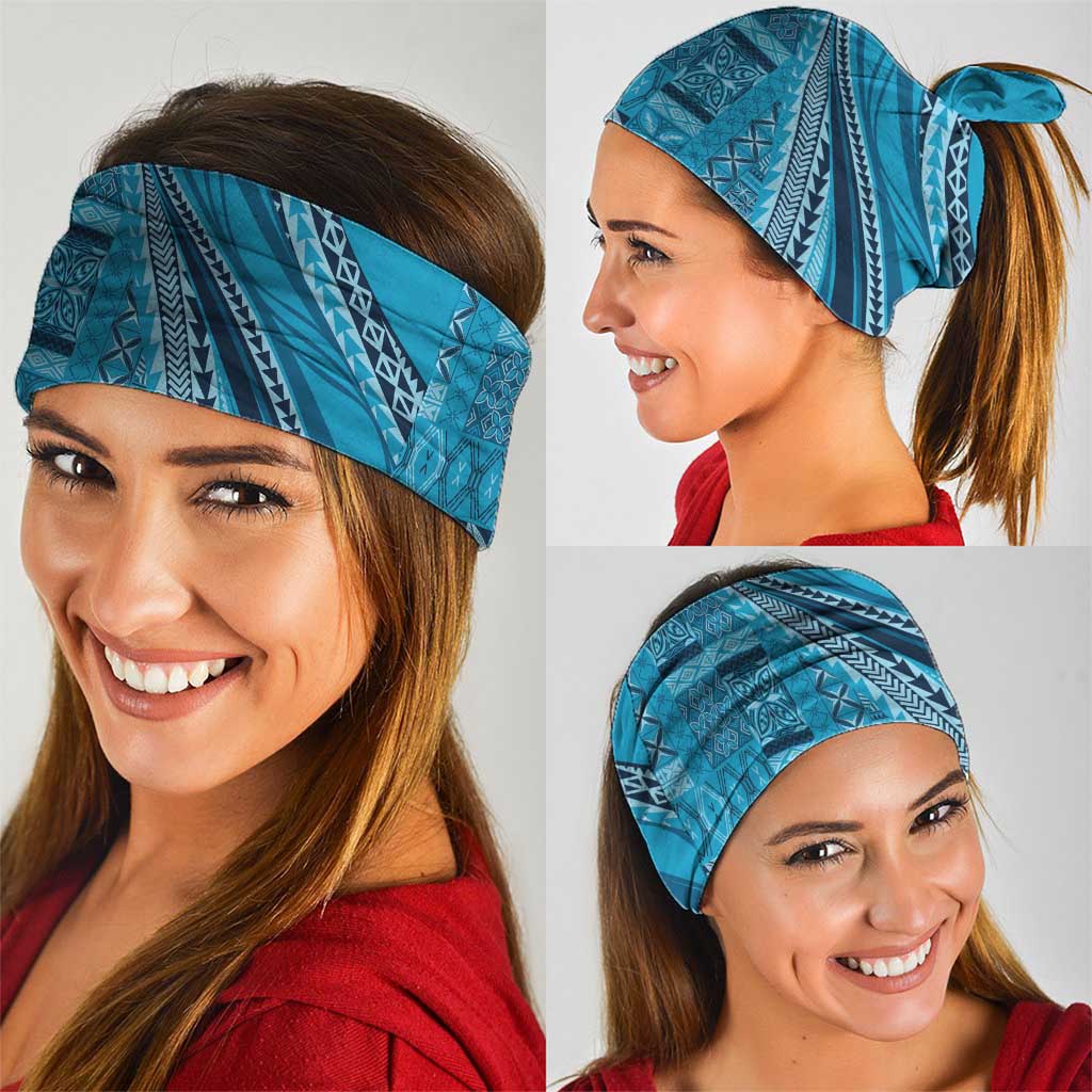 Pasifika Women's Day - Samoa Siapo Malu Tattoo Inspired Neck Gaiter Turquoise LT7 - Polynesian Pride
