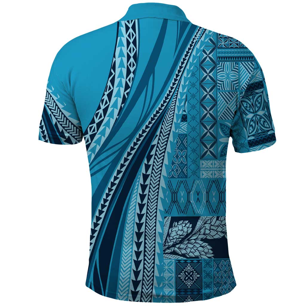 Pasifika Women's Day - Samoa Siapo Malu Tattoo Inspired Polo Shirt Turquoise LT7 - Polynesian Pride