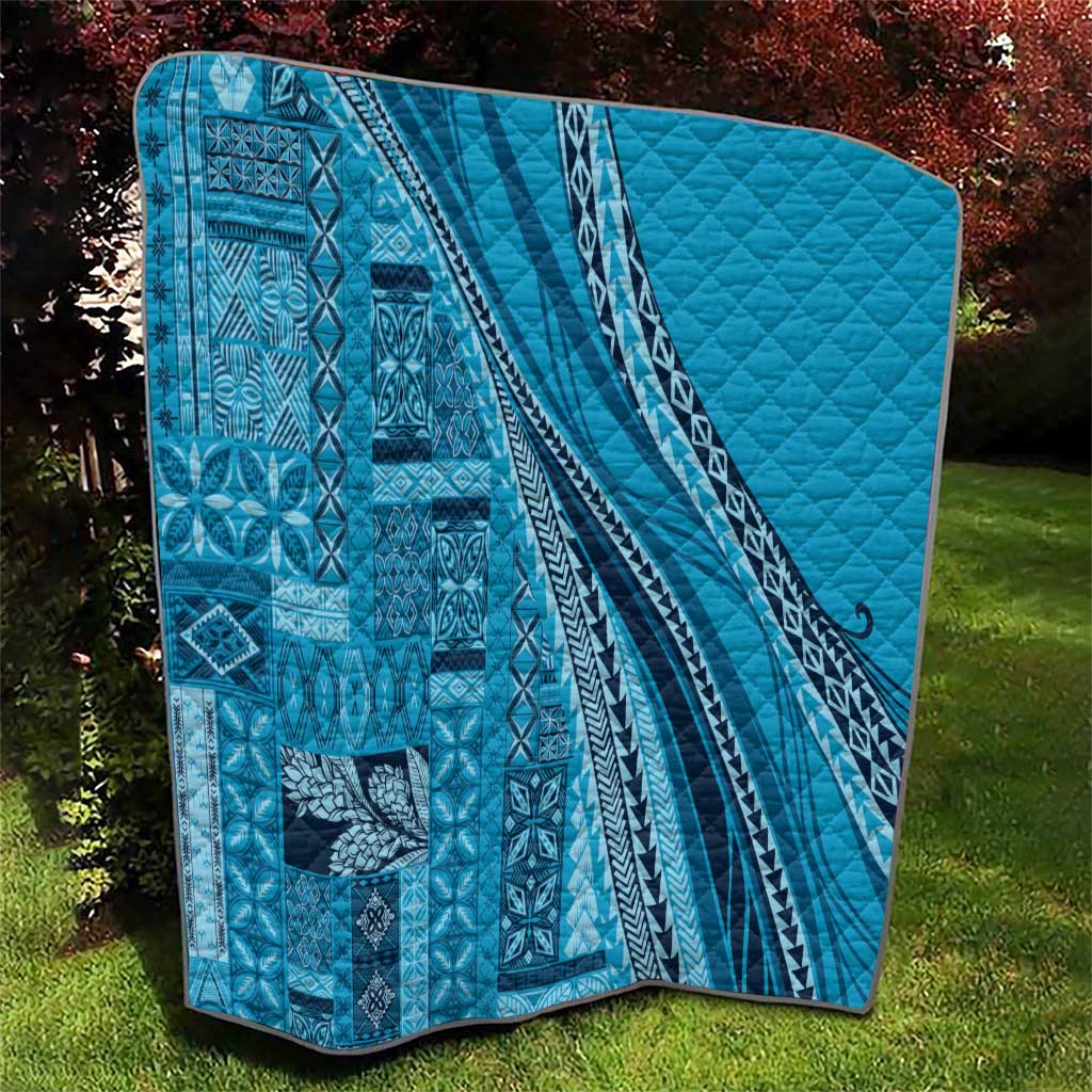 Pasifika Women's Day - Samoa Siapo Malu Tattoo Inspired Quilt Turquoise LT7 - Polynesian Pride