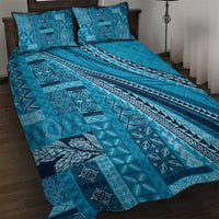 Pasifika Women's Day - Samoa Siapo Malu Tattoo Inspired Quilt Bed Set Turquoise LT7 Turquoise - Polynesian Pride