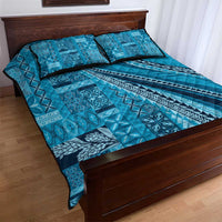 Pasifika Women's Day - Samoa Siapo Malu Tattoo Inspired Quilt Bed Set Turquoise LT7 - Polynesian Pride