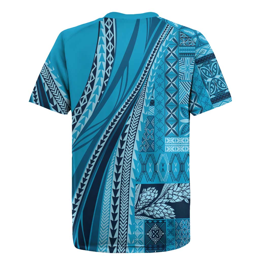 Pasifika Women's Day - Samoa Siapo Malu Tattoo Inspired Rugby Jersey Turquoise LT7 - Polynesian Pride