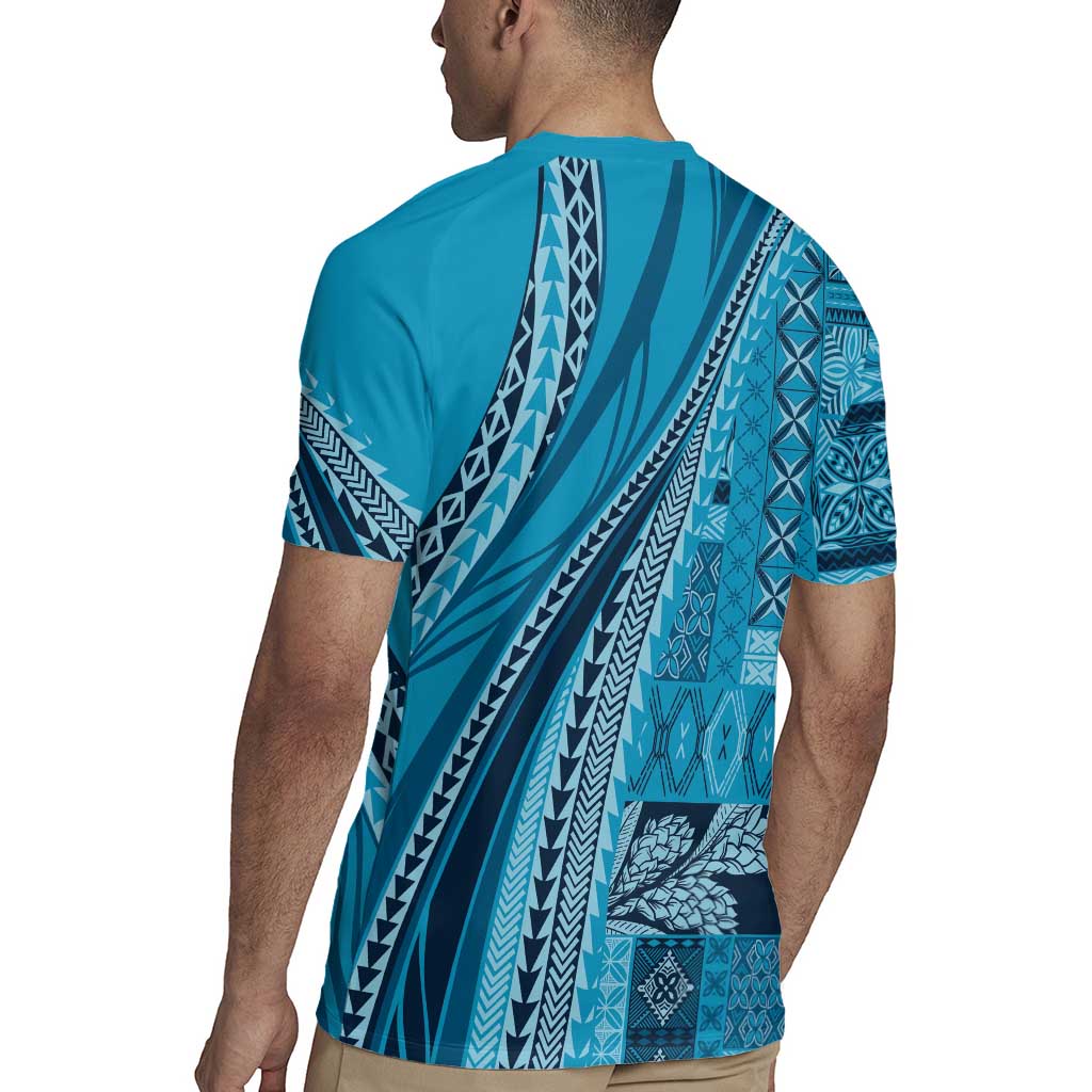 Pasifika Women's Day - Samoa Siapo Malu Tattoo Inspired Rugby Jersey Turquoise LT7 - Polynesian Pride