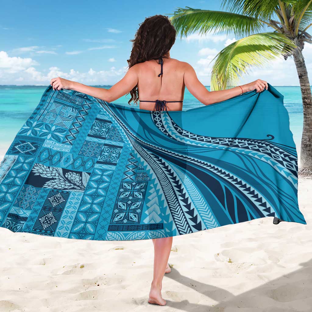 Pasifika Women's Day - Samoa Siapo Malu Tattoo Inspired Sarong Turquoise LT7 - Polynesian Pride