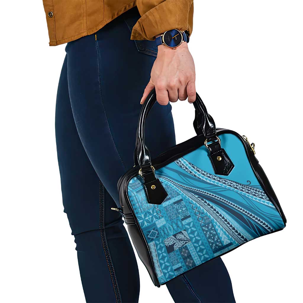 Pasifika Women's Day - Samoa Siapo Malu Tattoo Inspired Shoulder Handbag Turquoise LT7 - Polynesian Pride