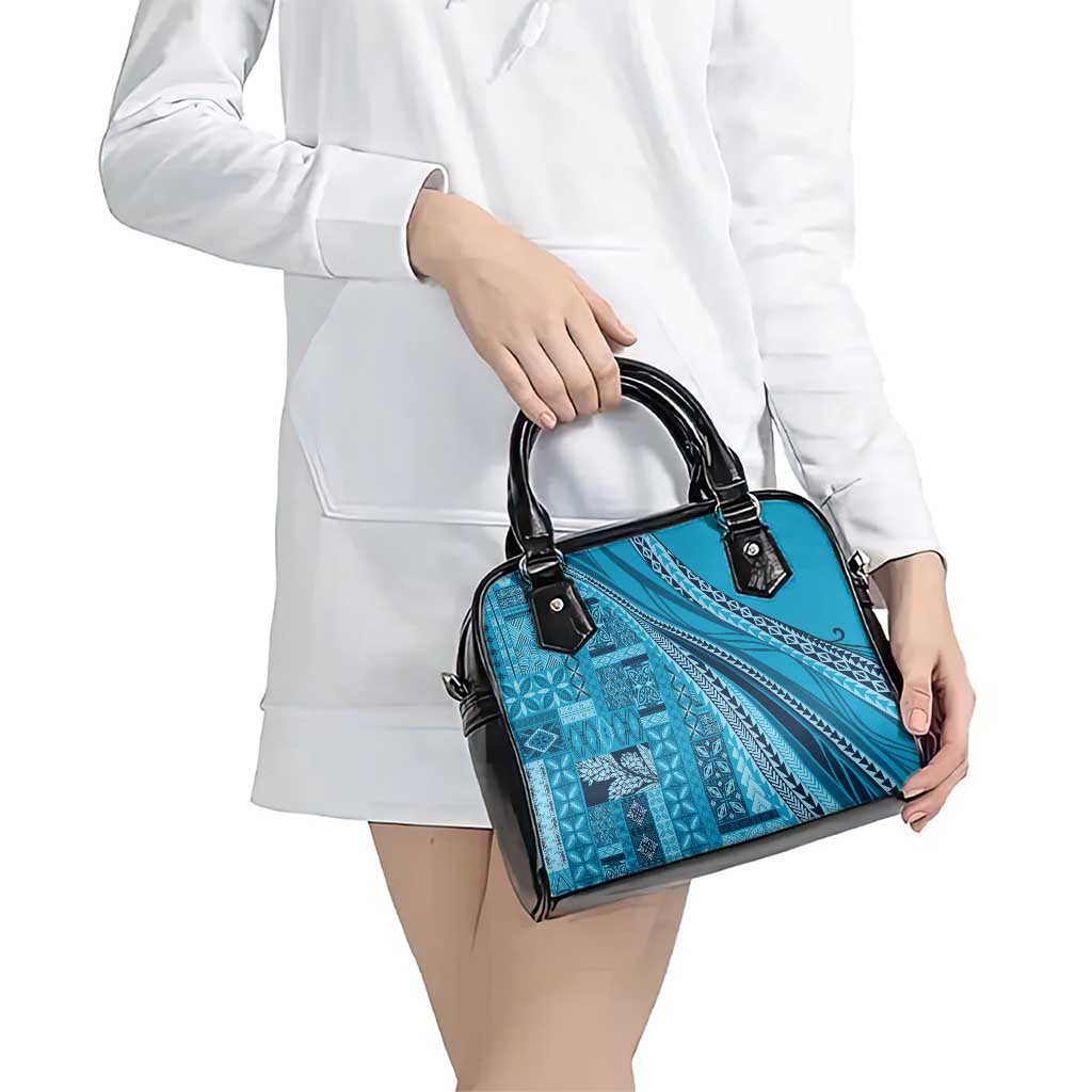 Pasifika Women's Day - Samoa Siapo Malu Tattoo Inspired Shoulder Handbag Turquoise LT7 - Polynesian Pride