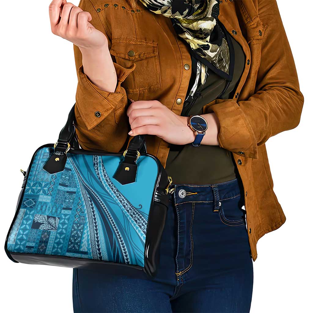 Pasifika Women's Day - Samoa Siapo Malu Tattoo Inspired Shoulder Handbag Turquoise LT7 - Polynesian Pride
