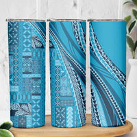 Pasifika Women's Day - Samoa Siapo Malu Tattoo Inspired Skinny Tumbler Turquoise LT7 - Polynesian Pride