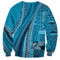 Pasifika Women's Day - Samoa Siapo Malu Tattoo Inspired Sweatshirt Turquoise LT7 - Polynesian Pride