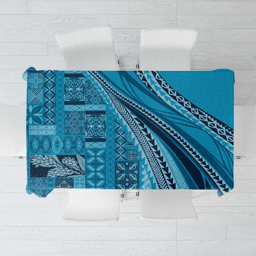 Pasifika Women's Day - Samoa Siapo Malu Tattoo Inspired Tablecloth Turquoise LT7 Turquoise - Polynesian Pride