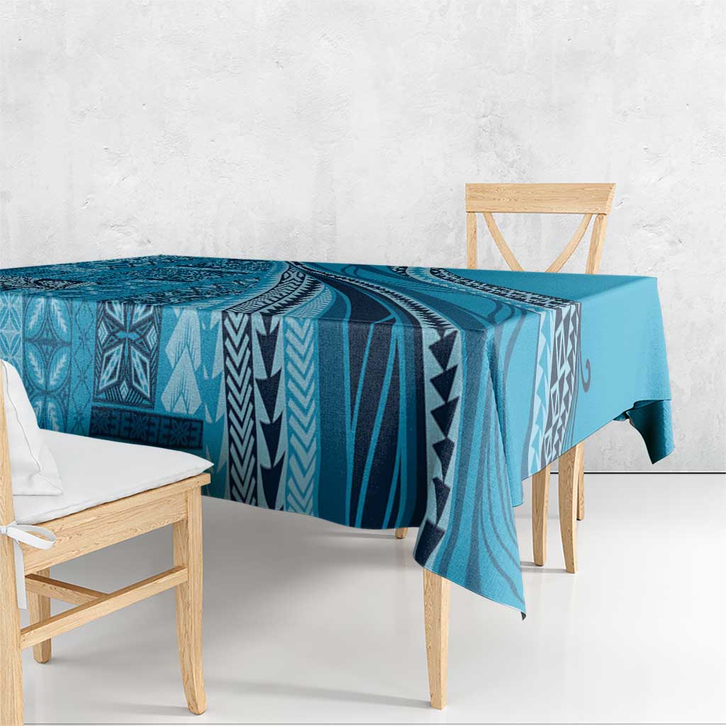 Pasifika Women's Day - Samoa Siapo Malu Tattoo Inspired Tablecloth Turquoise LT7 - Polynesian Pride