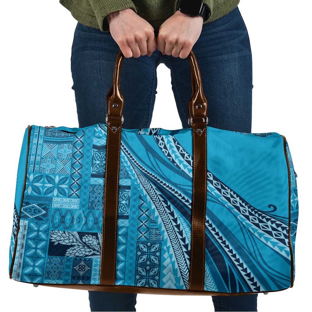 Pasifika Women's Day - Samoa Siapo Malu Tattoo Inspired Travel Bag Turquoise LT7 Turquoise - Polynesian Pride
