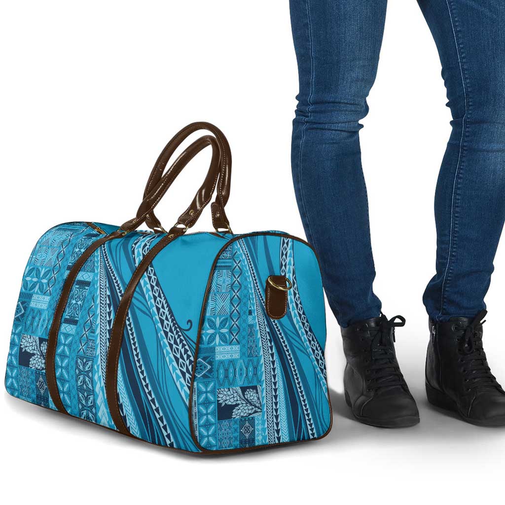 Pasifika Women's Day - Samoa Siapo Malu Tattoo Inspired Travel Bag Turquoise LT7 - Polynesian Pride