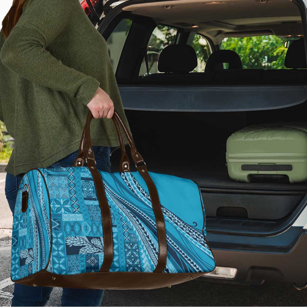 Pasifika Women's Day - Samoa Siapo Malu Tattoo Inspired Travel Bag Turquoise LT7 - Polynesian Pride
