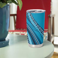 Pasifika Women's Day - Samoa Siapo Malu Tattoo Inspired Tumbler Cup Turquoise LT7 - Polynesian Pride