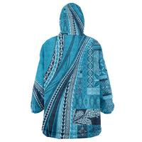 Pasifika Women's Day - Samoa Siapo Malu Tattoo Inspired Wearable Blanket Hoodie Turquoise LT7 - Polynesian Pride