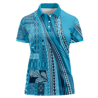 Pasifika Women's Day - Samoa Siapo Malu Tattoo Inspired Women Polo Shirt Turquoise LT7 Female Turquoise - Polynesian Pride