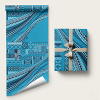 Pasifika Women's Day - Samoa Siapo Malu Tattoo Inspired Wrapping Paper Turquoise LT7 58" × 23" Turquoise - Polynesian Pride