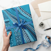 Pasifika Women's Day - Samoa Siapo Malu Tattoo Inspired Wrapping Paper Turquoise LT7 - Polynesian Pride