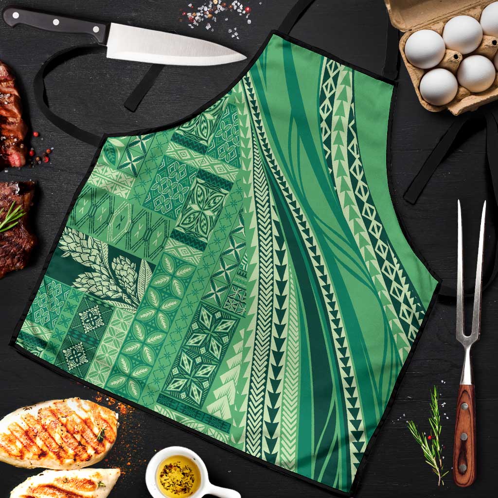 Pasifika Women's Day - Samoa Siapo Malu Tattoo Inspired Apron Jade LT7 Jade - Polynesian Pride