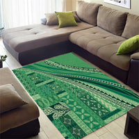 Pasifika Women's Day - Samoa Siapo Malu Tattoo Inspired Area Rug Jade