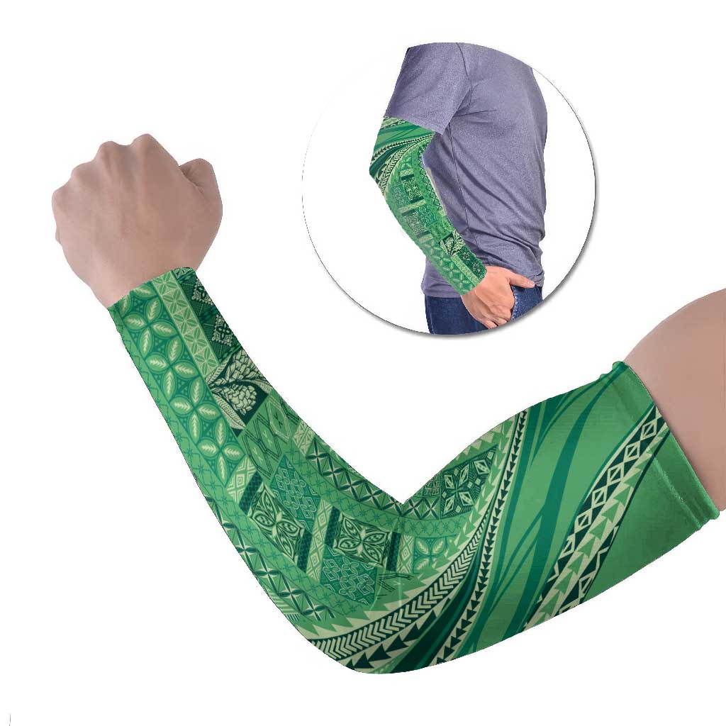 Pasifika Women's Day - Samoa Siapo Malu Tattoo Inspired Arm Sleeves Jade LT7 Set of 2 Jade - Polynesian Pride