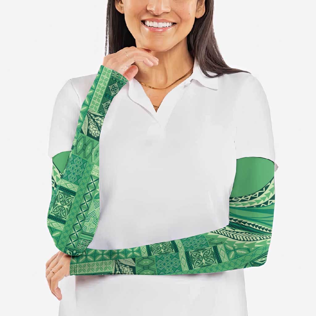 Pasifika Women's Day - Samoa Siapo Malu Tattoo Inspired Arm Sleeves Jade LT7 - Polynesian Pride