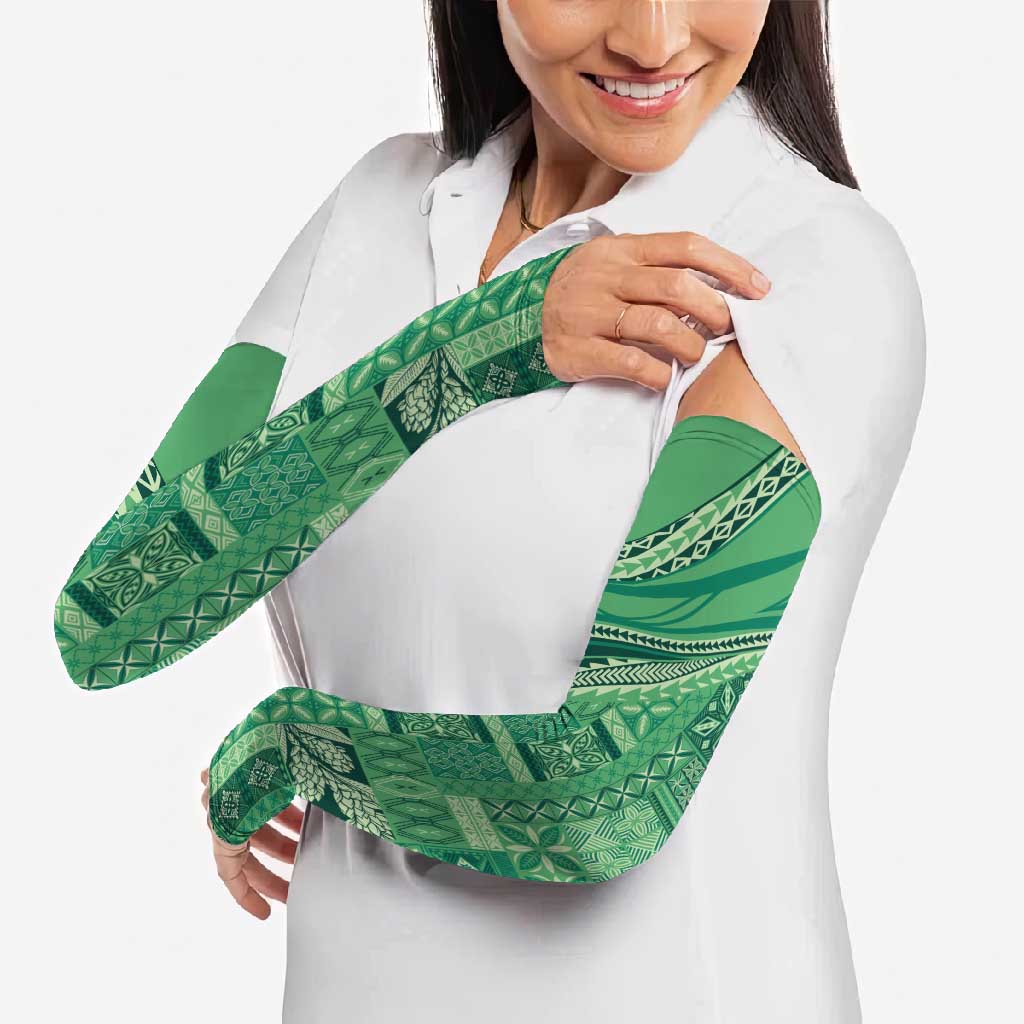 Pasifika Women's Day - Samoa Siapo Malu Tattoo Inspired Arm Sleeves Jade LT7 - Polynesian Pride