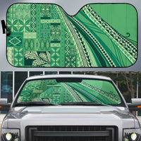Pasifika Women's Day - Samoa Siapo Malu Tattoo Inspired Auto Sun Shade Jade