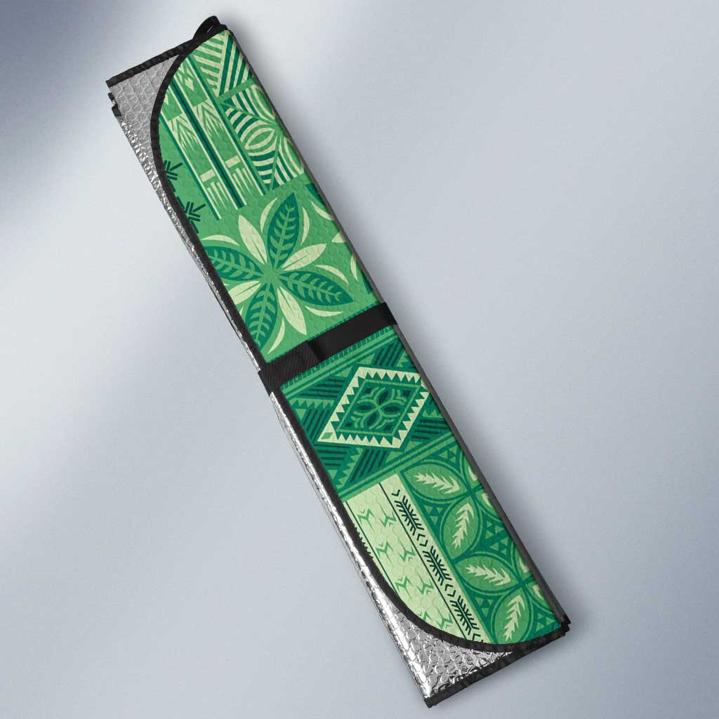 Pasifika Women's Day - Samoa Siapo Malu Tattoo Inspired Auto Sun Shade Jade