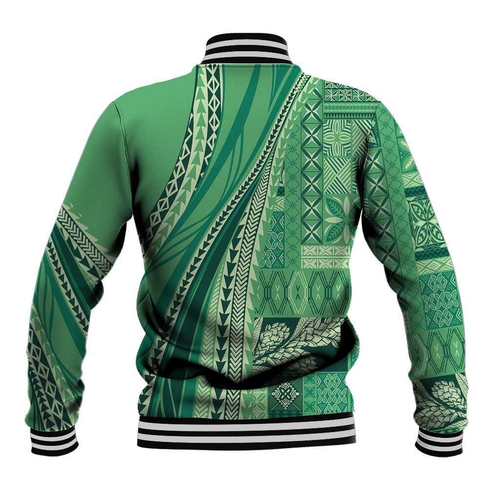 Pasifika Women's Day - Samoa Siapo Malu Tattoo Inspired Baseball Jacket Jade LT7 - Polynesian Pride