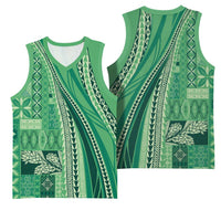 Pasifika Women's Day - Samoa Siapo Malu Tattoo Inspired Basketball Jersey Jade LT7 - Polynesian Pride