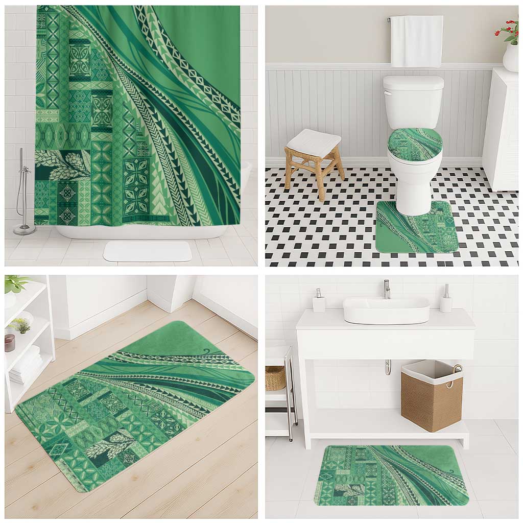 Pasifika Women's Day - Samoa Siapo Malu Tattoo Inspired Bathroom Set Jade LT7 - Polynesian Pride