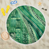 Pasifika Women's Day - Samoa Siapo Malu Tattoo Inspired Beach Blanket Jade LT7 One Size 150cm Jade - Polynesian Pride