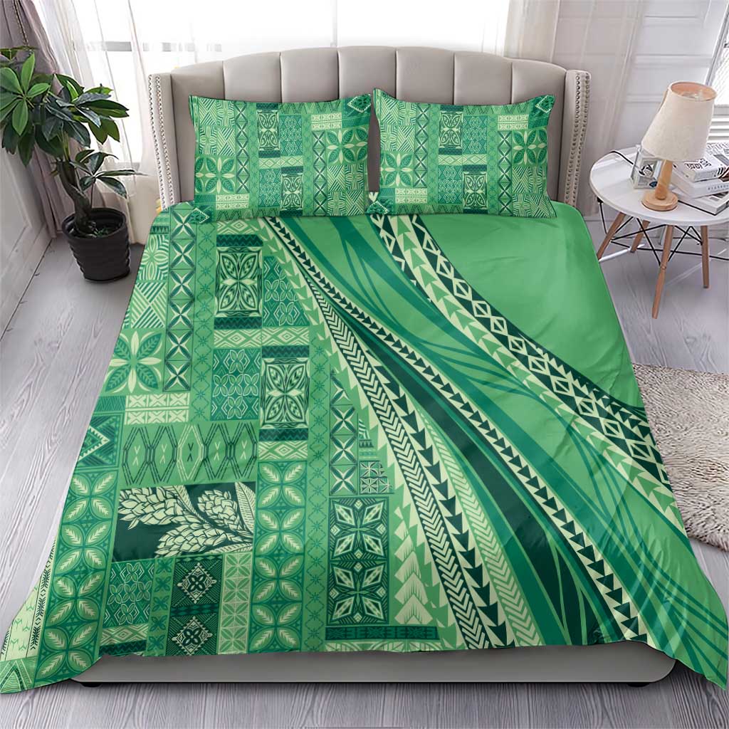 Pasifika Women's Day - Samoa Siapo Malu Tattoo Inspired Bedding Set Jade LT7 - Polynesian Pride