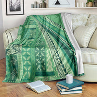Pasifika Women's Day - Samoa Siapo Malu Tattoo Inspired Blanket Jade LT7 Jade - Polynesian Pride