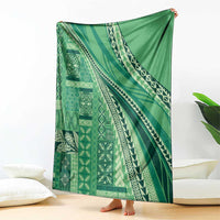 Pasifika Women's Day - Samoa Siapo Malu Tattoo Inspired Blanket Jade LT7 - Polynesian Pride
