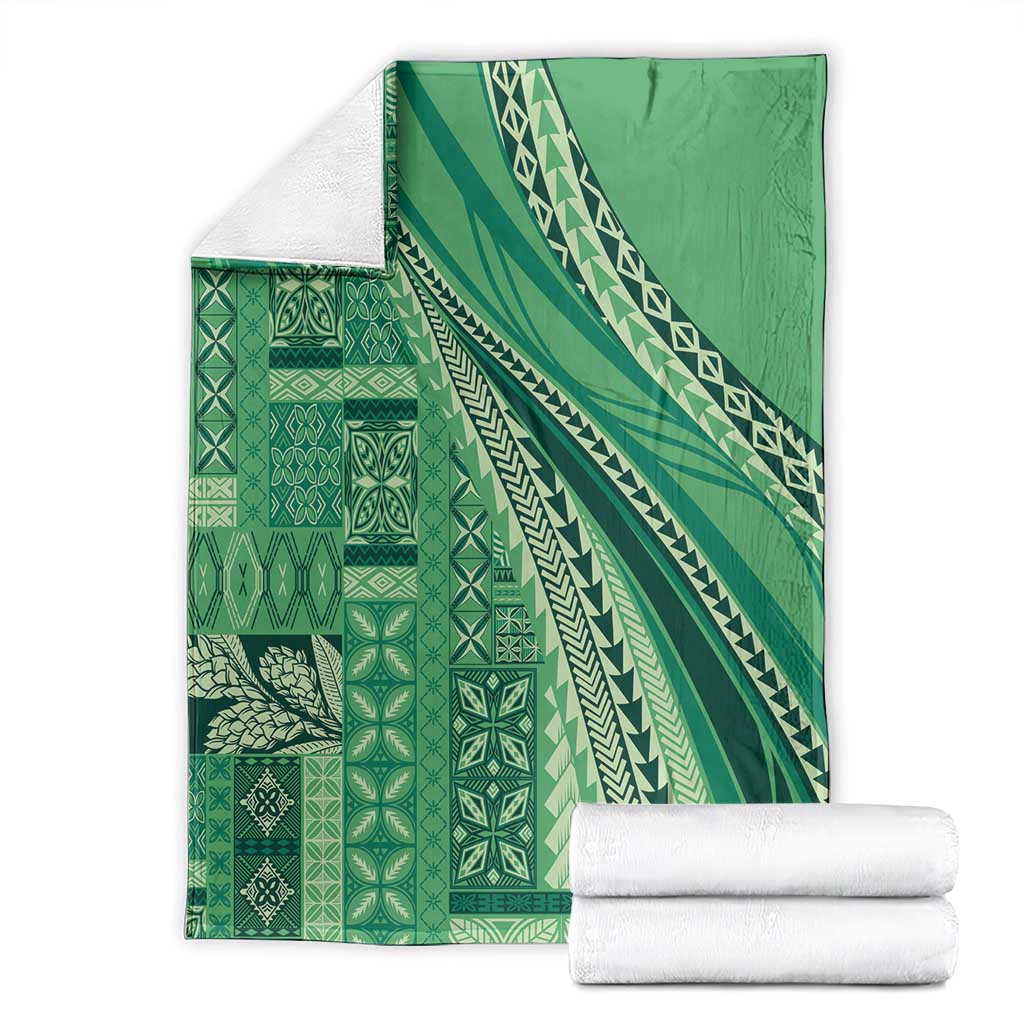 Pasifika Women's Day - Samoa Siapo Malu Tattoo Inspired Blanket Jade LT7 - Polynesian Pride