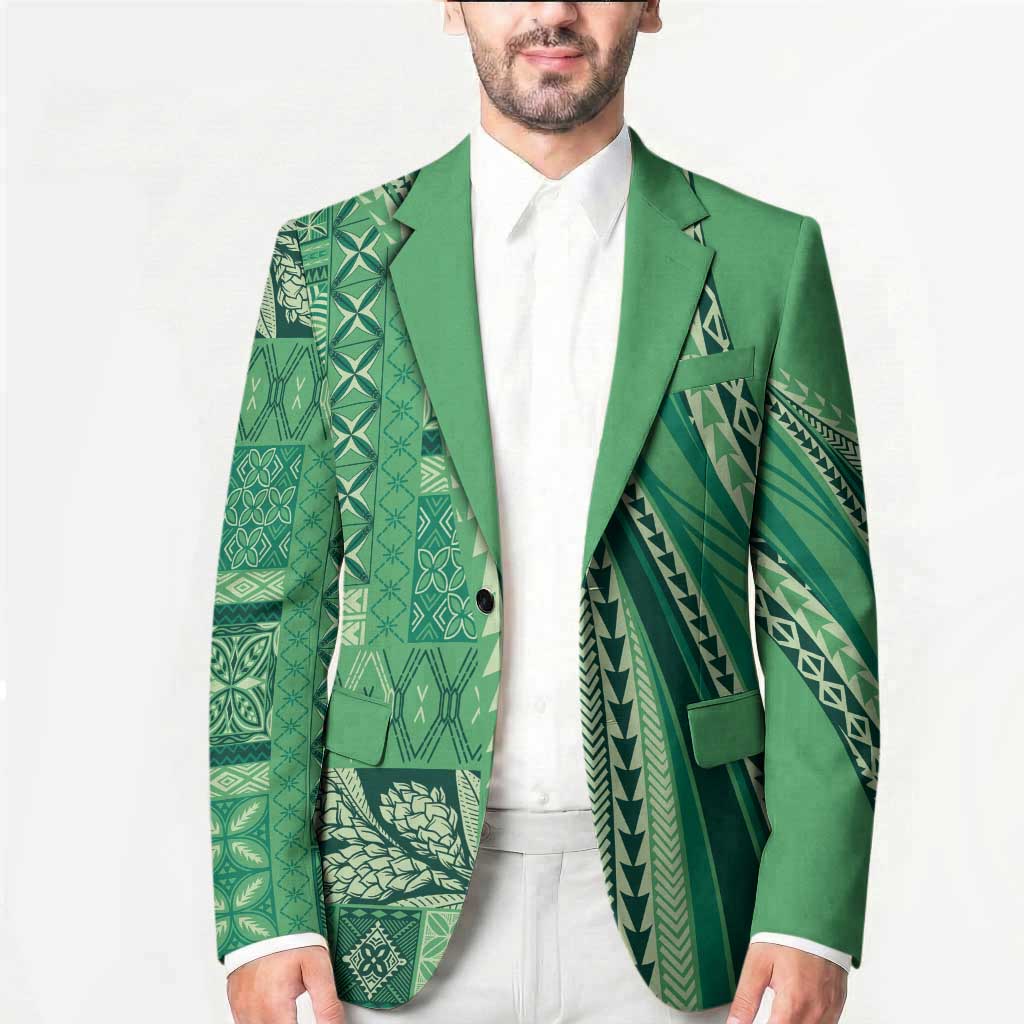 Pasifika Women's Day - Samoa Siapo Malu Tattoo Inspired Blazer Jade LT7 - Polynesian Pride