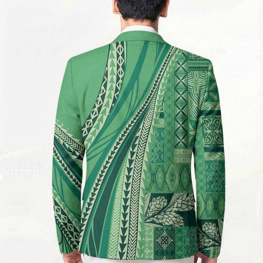 Pasifika Women's Day - Samoa Siapo Malu Tattoo Inspired Blazer Jade LT7 - Polynesian Pride
